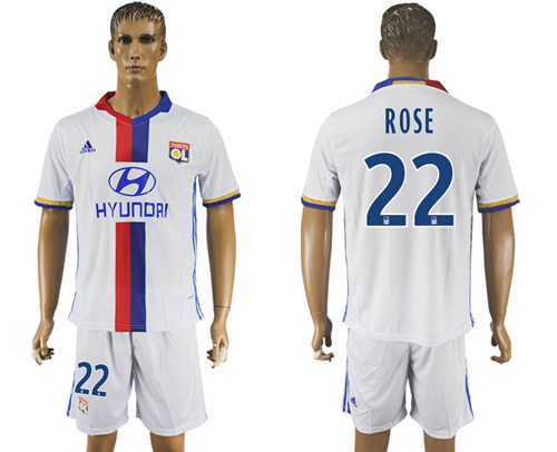 Lyon #22 Rose Home Soccer Club Jersey - Click Image to Close